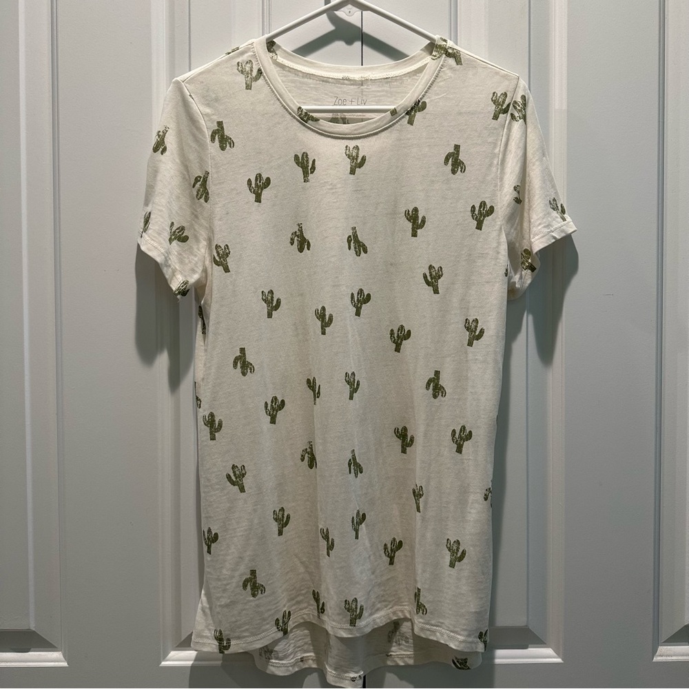Zoe + Liv Cute Cactus 🌵 Burnout Tee T-shirt L